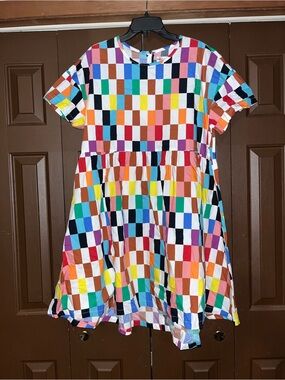 Target Multicolor Checkered Casual Dress